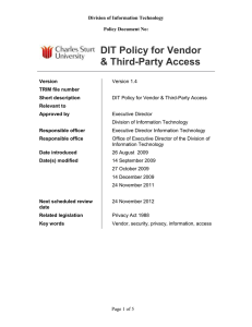 Vendor and Third Party Access Policy