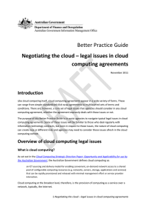 Negotiating the cloud  legal issues in cloud computing agreements