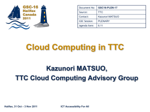 Cloud Computing in TTC