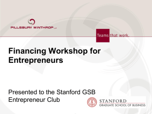 Financing Workshop for Entrepreneurs