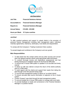 Financial Solutions Advisor Job Description