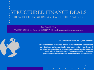 STRUCTURED FINANCE DEALS