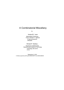 A Combinatorial Miscellany