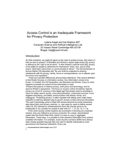 Access Control is an Inadequate Framework for Privacy Protection