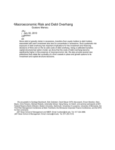 Macroeconomic Risk and Debt Overhang