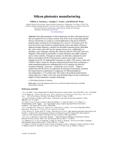 Silicon photonics manufacturing