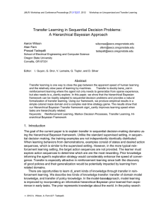 Transfer Learning in Sequential Decision Problems A Hierarchical Bayesian Approach