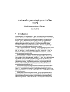 Nonlinear Programming Approach to Filter Tuning