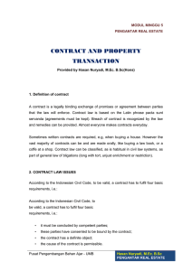 CONTRACT AND PROPERTY TRANSACTION
