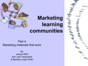 Marketing learning communities