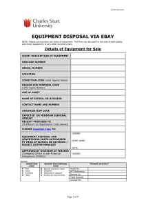 Equipment Disposal via eBay Form