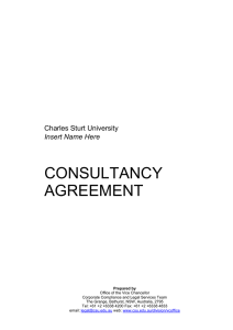 Consultants - Standard Agreement for Services form
