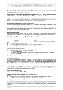 Minor Equipment Procedures for Disposal/Relocation/Lending