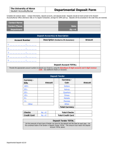 standard departmental deposit form