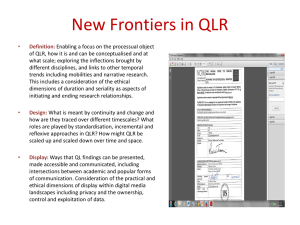 PhD and ECR Workshop: New frontiers in QLR [PPTX 1.85MB]