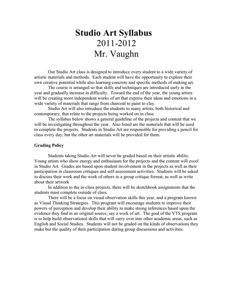 Studio Art Syllabus