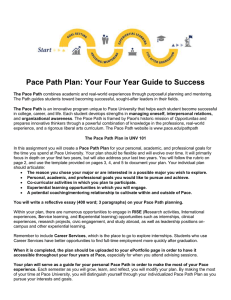 Here s the template for your Pace Path four-year plan. Pace Path Planning Guide