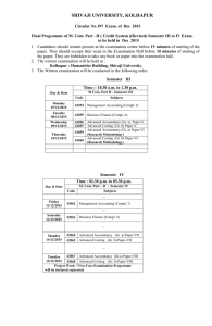 Final Programme for Examination of M.Com. Part II ( Credit System )(Revised) Semester III to IV held in Dec - 2015