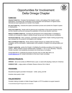 Opportunities for Involvement Delta Omega Chapter  C
