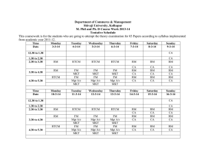 M.Phil./Ph.D. (Commerce & Management) Course Work 2013-14 Tentative Schedule