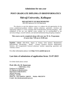 Admissions for Post Graduate Diploma in Bioinformatics