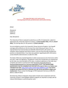 Offer Letter for Faculty Non-bargaining