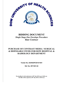 PURCHASE OF CONTRAST MEDIA / SURGICAL & DISPOSABLE ITEMS FOR DOW HOSPITAL & RADIOLOGY DEPARTMENT (Click Here to Download Bidding Document 2 )