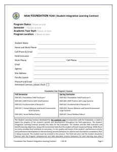 Blank Foundation Year Student Integrative Learning Contract