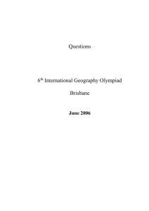Questions 6 International Geography Olympiad