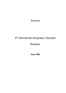 Sources 6 International Geography Olympiad