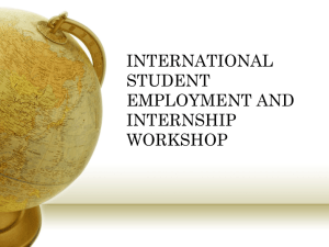 International Student Internship and Employment Workshop