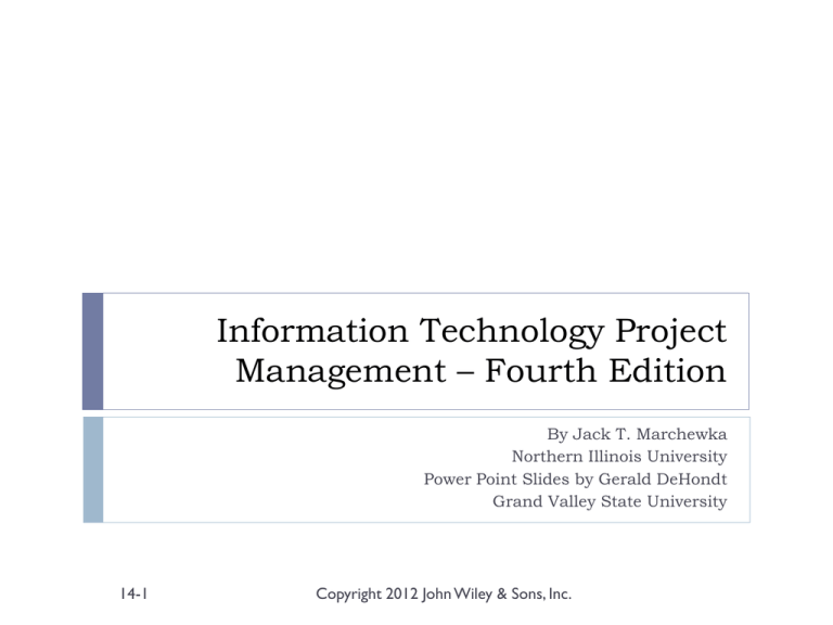 information technology project management eighth edition