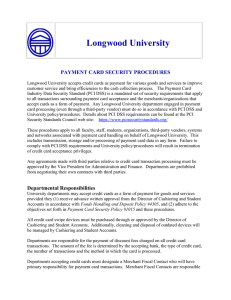 Longwood University Payment Card Security Procedures