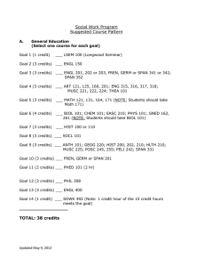 Recommended Course Patterns