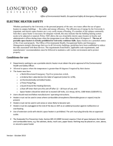 Electric Heater Clearance Form