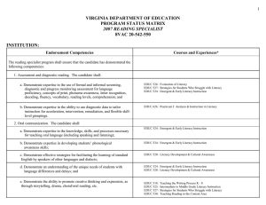 VIRGINIA DEPARTMENT OF EDUCATION PROGRAM STATUS MATRIX 8VAC 20-542-550