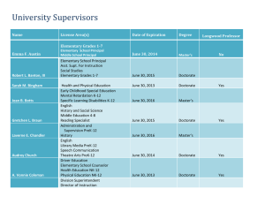 University Supervisors' Degree and License Status Update