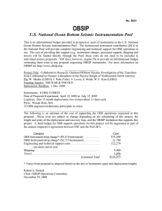 OBSIP U.S. National Ocean Bottom Seismic Instrumentation Pool