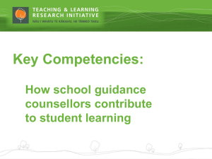 Key Competencies: How school guidance counsellors contribute to student learning