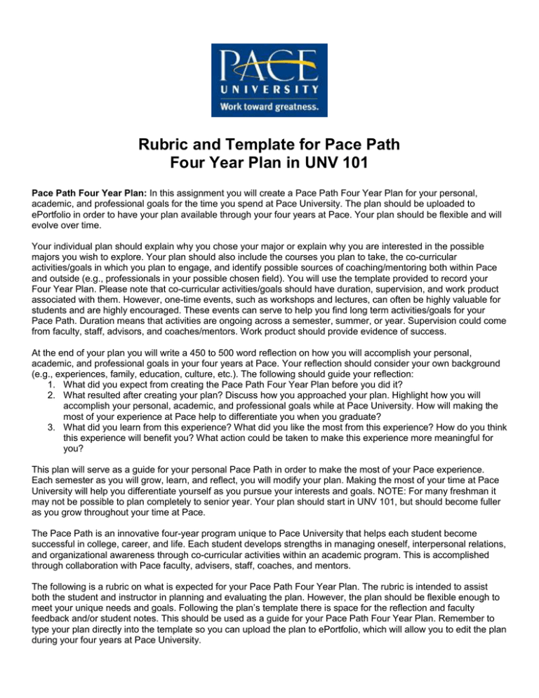 Four Year Plan Template