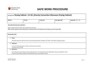 Cabinet Drying - use and maintenance, SWP