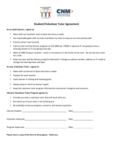 Student/Volunteer Tutor Agreement