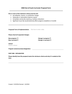 Out of Cycle Curricular Proposal Form