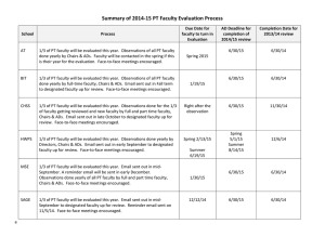Summary of 2014-15 PT Faculty Evaluation Process