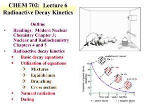 CHEM 702:  Lecture 6 Radioactive Decay Kinetics