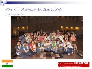 Study Abroad India 2006 June 1 – June 20 1