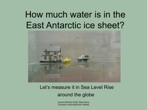 How much water is in the East Antarctic ice sheet?