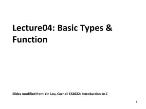 Lecture04: Basic Types &amp; Function 1