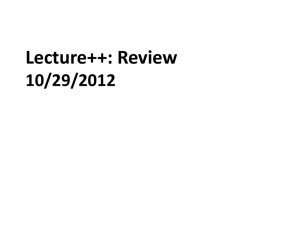 Lecture++: Review 10/29/2012
