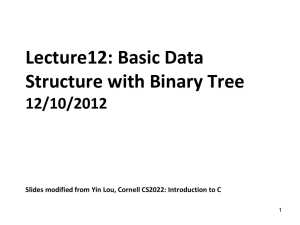 Lecture12: Basic Data Structure with Binary Tree 12/10/2012